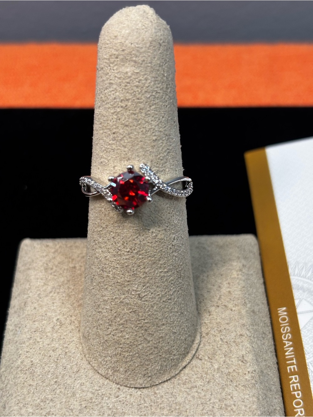 Sliver Plated Moissanite Ring - Picture 2 of 5